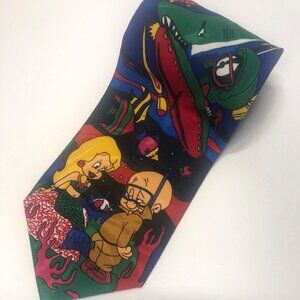Vintage Looney Tunes Mania Tie 1993 Underwater Scuba